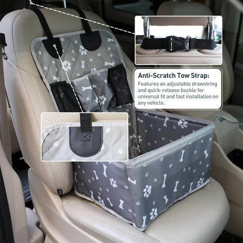Portable Dog Car Booster Seat – Safety Travel Pet Basket for Small & Medium Dogs
